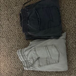 AMERICAN EAGEL: Casual Jogger Pants Set in light green and black